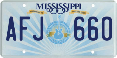 MS license plate AFJ660
