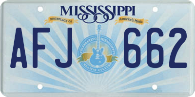 MS license plate AFJ662