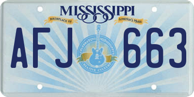MS license plate AFJ663
