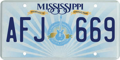 MS license plate AFJ669