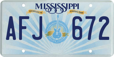 MS license plate AFJ672