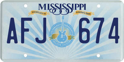 MS license plate AFJ674