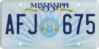 MS license plate AFJ675
