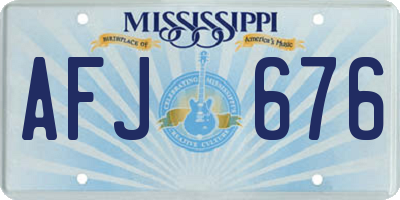 MS license plate AFJ676