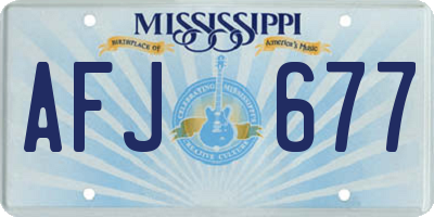MS license plate AFJ677