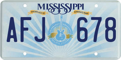 MS license plate AFJ678