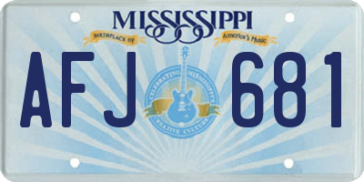MS license plate AFJ681