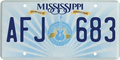 MS license plate AFJ683