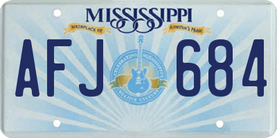 MS license plate AFJ684