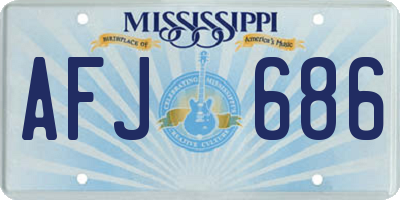 MS license plate AFJ686