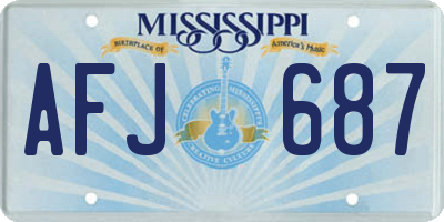 MS license plate AFJ687