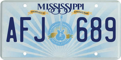 MS license plate AFJ689