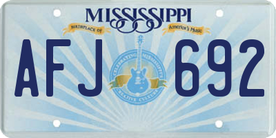 MS license plate AFJ692