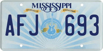 MS license plate AFJ693