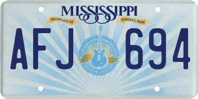 MS license plate AFJ694