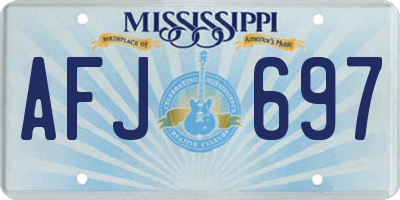 MS license plate AFJ697