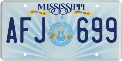 MS license plate AFJ699