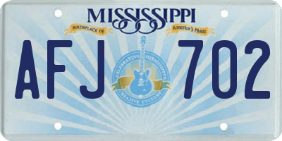 MS license plate AFJ702