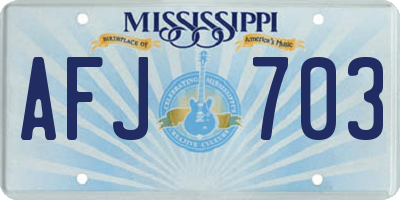 MS license plate AFJ703