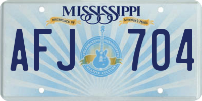 MS license plate AFJ704