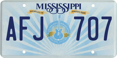 MS license plate AFJ707