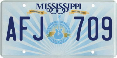 MS license plate AFJ709