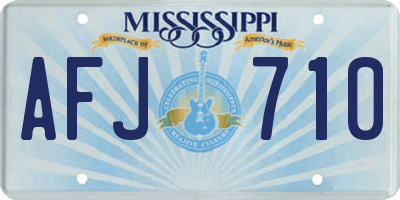 MS license plate AFJ710