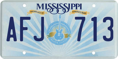MS license plate AFJ713