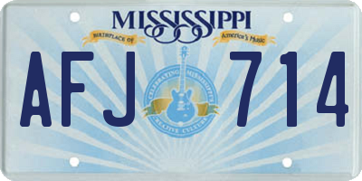 MS license plate AFJ714