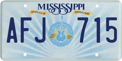 MS license plate AFJ715