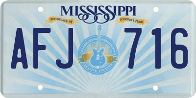 MS license plate AFJ716