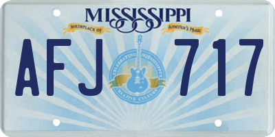 MS license plate AFJ717