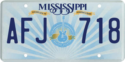 MS license plate AFJ718