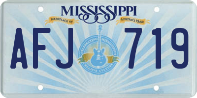 MS license plate AFJ719