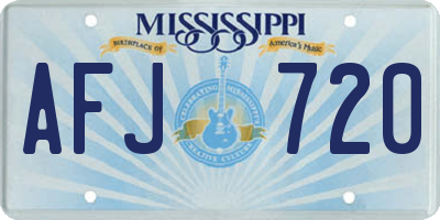MS license plate AFJ720