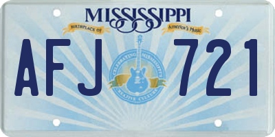 MS license plate AFJ721