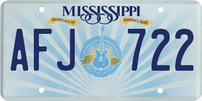MS license plate AFJ722