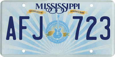 MS license plate AFJ723
