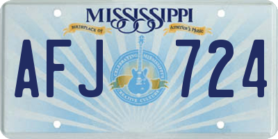 MS license plate AFJ724