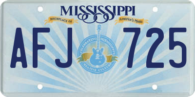 MS license plate AFJ725