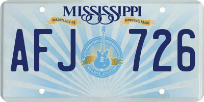 MS license plate AFJ726