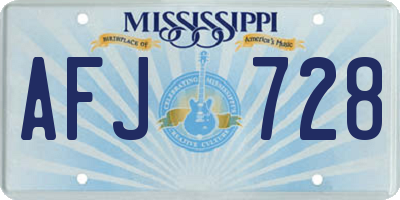 MS license plate AFJ728