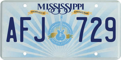 MS license plate AFJ729