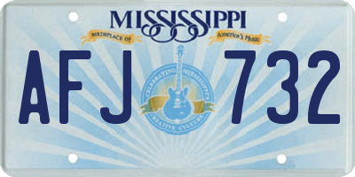 MS license plate AFJ732
