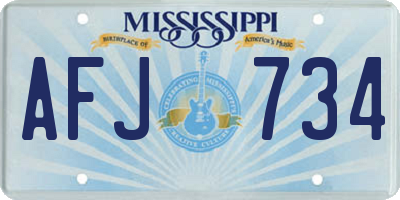 MS license plate AFJ734