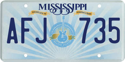 MS license plate AFJ735