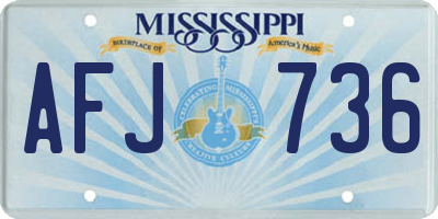 MS license plate AFJ736