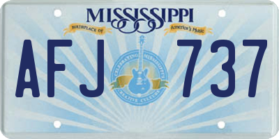 MS license plate AFJ737
