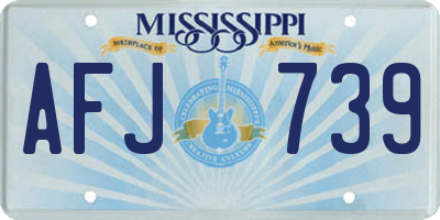 MS license plate AFJ739