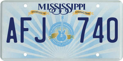 MS license plate AFJ740